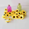 Faux Floral Greenery 100 pcsparty 4Cm Mini Silk Sunflower Artificial Flowers Head For Wedding Home Decoration Diy Wreath Scrapbooking Fake Flowers J220906