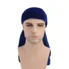 Baskenmützen Stickerei Durags für Männer Samt Bandanas DuRag Turban Hut Haar Schal Zubehör