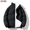 Mens Down Parkas Windbreak Hommes Veste Hiver Épais Oversize Parka Coton Rembourré Manteaux Femme Coréenne Lâche Puffer Veste Hommes Femmes Outwear 220914