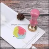 Briefmarken Holzgriff Wachs Seal Stempelzubeh￶r tragbare Mini -DIY -Werkzeug Retro Aron Farbe Just Grip Post Geschenke dekorativ ohne Kopf Dr. Dhicu