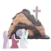 Parti Dekorasyonu 1set Ahşap Paskalya Süsleme Yaratıcı Ahşap İsa Doğuş Sahne Dekor