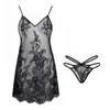 Women's Sleepwear Womens Lace Nightgowns Sex Backless Nightdress Sexy Ladies See Through Lingerie Nightie Exotic Nightwear Dressing Gown