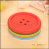 Mats Pads 5 Colors Sile Cup Mat Cute Colorf Button Coaster Cushion Holder Drink Placemat Pads Coffee Pad Drop Delivery 2021 Home Gar Dhuvk