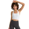 L_146 Hangs Neck Tank Tops Yoga Bras Soft Against Skin Lingerie with Removable Cups Sports Bra