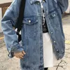 Mujeres S Jackets Syiwidii ​​Denim para mujeres Jean Coat Corea Moda de gran tamaño Botón de manga larga Sotación elegante con bolsillo 220913