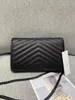 Dames Luxe Metalen Kettingen Envelop Tas Portemonnee Schapenvacht Kaviaar Lederen Handtassen Flip Cover Diagonale Schoudertas Crossbody Tassen Portefeuilles Designers Clutch Lady Totes