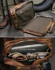 Duffel Bags Luxury Vintage Genuine Leather Travel Bag Men Luggage Tote Duffle Weekend Male Brown Grey