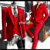 Wedding Tuxedos One Button Men Suits Groomsmen Peak Lapel Groom Tuxedos Wedding/Prom Man Blazer Jacket Pants Vest Tie W1098