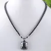 Black Non Magnetic Frog Pendant Necklace Natural Hematite Gemstones Beads 18" Length Fashion Jewelry Gift F3037