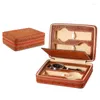 Titta p￥ l￥dor Melancy Luxury Holder Black Gift Box For 4 Slots Watches Jewelry Ring Display Case Square Storage Organizer