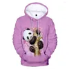 Herrtr￶jor 3d super h￤rlig panda tr￶ja m￤n kvinnor tryck huva s￶ta barn favarite pullover toppar