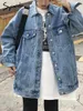 Kvinnorjackor Syiwidii ​​denim för kvinnor Jean Coat Korean Fashion Overdimensionerad knapp ner långärmad chic outwear med fickan 220913