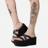 Sandals GIGIFOX Goth Slipper Platform High Heeled Women's Black Gothic Mules Summer Shoes Big Size 43
