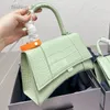 Avondtassen Zandlopertas Tote Bags Schouder Cross Body Handtas Vrouwen Leer Krokodil Patroon Hardware Letter Gesp Flap Portemonnee Verwijderbare Riem Portemonnee