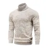 Mens Sweaters Inverno Mens Turtleneck Sweaters Algodão Slim Malha Pulôveres Homens Cor Sólida Casual Sweaters Masculino Outono Malhas 220914