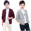 Pullover Spring And Autumn Boys Sweater Cardigan Jacket Kids Knitting Pure Color Jacquard V-neck Coat For 2-10 Years Old Baby kids 0913