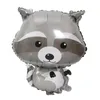 Décoration de fête LuanQI grand dessin animé 3D Animal feuille d'aluminium ballon à hélium hérisson alpaga raton laveur enfants jouets bébé douche anniversaire décor