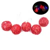 Cordes Fête De Mariage Éclairages De Vacances Boule Rouge En Métal Lampes Décoratives Utilisation Intérieure Alimenté Par Batterie Décoration De Noël IY310222