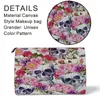 Cosmetic Bags Halloween Bag Skull Rose Printed Makeup Pouch Cool Toiletry Storage Organizer Lady Fashion Eco Small Clutch Arrival