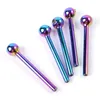 Narguilés Colorés Nano Placage Tuyau De Brûleur À Huile 4 Pouces Mini Dab Rigs Accessoires Pour Fumer Tube Droit Bongs Poignée Fumer Pipe 12g Couleurs Laser Bong En Verre Capiteux