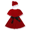 Girl's Kids Girls Christmas Cosplay Santa Costume Tassel Princess With Hat Belt Children Ny Year Party Dresses