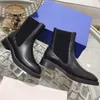 Bottes de cheville de mode d'hiver pour femmes 2022 Designer de luxe Chaussures ￩l￩gantes en cuir authentique rond Toe Blcok talon