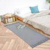 Teppiche aus europäischer Baumwolle, einfarbig, bedruckt, mit Quasten, rechteckig, waschbar und rutschfest, dekorative Teppiche für Schlafzimmer, Wohnzimmer