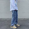 Men's Pants Wholesale 2022 Fashion Printed Loose Hip Hop Streetwear Jeans Men's Korean Style Straight Wide Leg Daddy Cowboy Harem