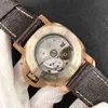 Relógio de movimento mecânico de luxo vs penahai pam382 revela clássico high end bronze designers de marca suíça es pulso