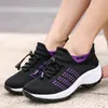 Sneaker für Damen, lässig, mit Keilabsatz, zum Schnüren, gestrickt, Sockenschuhe, Damen-Turnschuhe, atmungsaktives Mesh, Tenis feminino