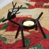 Candle Holders Deer Holder Creative European Style Christmas Decoration Iron Black Restaurant Decorations