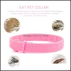 Cat Collars Leads Adjustable Pet Collar Anti Flea Ticks Mosquitoes Pink Outdoor Cat Dog Protect Repel Rubber Necklace High Quality D Dhmnc