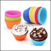 Cupcake Sile Baking Mold 7Cm Cake Molds Non-Stick Muffin Snacks Gelatin Bakeware Cupcake Liner Kitchen Accessories Drop Delivery 2021 Dhmbe