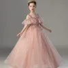 Nouvelle robe de fille de fleur princesse douce robe de soirée jupe tutu à volants pour les filles