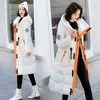 Damesgeul Lagen Glanzende down jas dames midden-lengte over-de-knie jas Tide Brand Winter 2022 Koreaanse versie van het warme brood