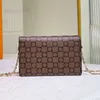 Torebki wieczorowe Designerska torba kurierska Torebka na ramię Torby na złoty łańcuszek Torebka PłótnoFashion Pochette Kobiety Sprawdź sprzęt Hasp Crossbody Portfele Odpinany pasek