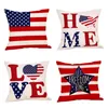 Pillow Case Independence Day Throw Cover Star Stripe Letter Pattern Washable Pillowcase Invisible Zipper