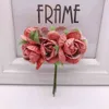 Faux Floral Greenery 6Pcs Fiore artificiale di alta qualità Bouquet di rose di seta per la decorazione domestica di nozze Fai da te Corona Scrapbook Scarpe e abbigliamento J220906