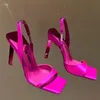 Новые 23ss женские сандалии Attico из натуральной кожи квадратного цвета из натуральной кожи на высоких каблуках на открытом воздухе сексуальные женские туфли для вечеринок летняя мода бренд женские высокие каблуки