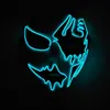 Halloween gruselige LED-Party-Maske, Neonlicht-Kostüm-Maske, EL-Draht-Gesichtsglühmaske, Festival-Karnevalsmaske, Halloween-Dekoration