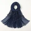 Женщины толстые пузырьковые плиссированные шарф с вискозой высокого качества Lurex Полоса
