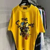 최고 품질의 Balencaigass T 셔츠 Simpson 가족 인쇄 느슨한 티셔츠 남자 여자 공동 서명 봄 여름