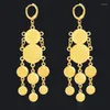 Dangle Earrings Factory Direct Middle Eastern Accessories Arabic Female Copper Gilt Long Tassel