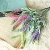 Faux Floral Greenery Romantic Provence Artificial Flower Home Accessories Accessories Пластиковый лавандовый пучок поддельный завод Букет открытый кухонный декор J220906