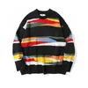 Erkekler Sweaters Erkekler Retro Street Giyim Renk Bloğu Çizgili Örme Hip Hop Vintage Pullover Pamuk Harajuku Hipster 220913
