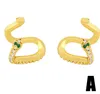 Boucles d'oreilles bijoux zirconia serpent doré couleur cz CZ Clips d'oreille sans boucles d'oreilles percées pour femmes bijoux A34H