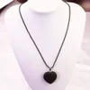 Черная лава камень 30 мм ожерелье сердца ароматерапия эфирное масло духи диффузоры подвесные ожерелья для женщин мужские украшения