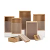 Gift Wrap 10st Good Kraft Paper Presentförpackning Box Wedding Party Cookie Candy Cake Boxes With Clear PVC Window Delicate Drawer Display 220913