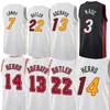 Basketbalshirts heren Jimmy 22 Butler Tyler 14 Herro Kyle 7 Lowry Dwyane Wade Bam Adebayo Duncan Robinson Victor Oladipo Max Strus Gabe-Vincent Jersey