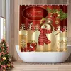 Tende da doccia Tenda natalizia di Babbo Natale con ganci Decorazioni per il bagno Decorazione impermeabile da 72 pollici